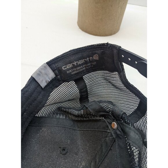 CARHARTT RUGGED PROFESSIONAL BLACK MESH SNAPBACK TRUCKER STYLE HAT CAP - Picture 5 of 6